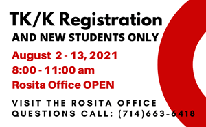 2021-2022 TK/K Registration - AUGUST 2 - 13, 2021 - article thumnail image