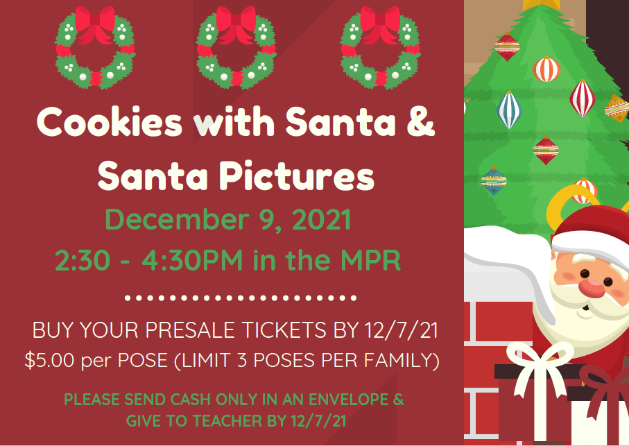 Cookies and Photos with Santa - December 9 at 2:30 - 4:30pm in the MPR - GET PRESALE TICKETS! - article thumnail image